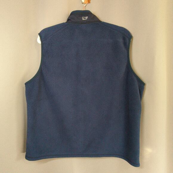 Vineyard Vines Vest Mens L Blue Fleece Pockets Full Zip - Picture 8 of 8